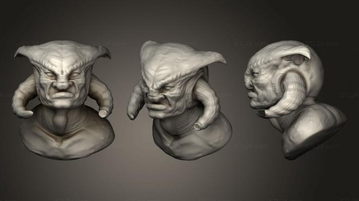 Busts of heroes and monsters (Troll 2, BUSTH_1763) 3D models for cnc